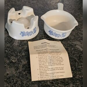 Pfaltzgraff Yorktowne Butter‎ Saucer Warmer with Stand Candle Potpourri Vtg USA
